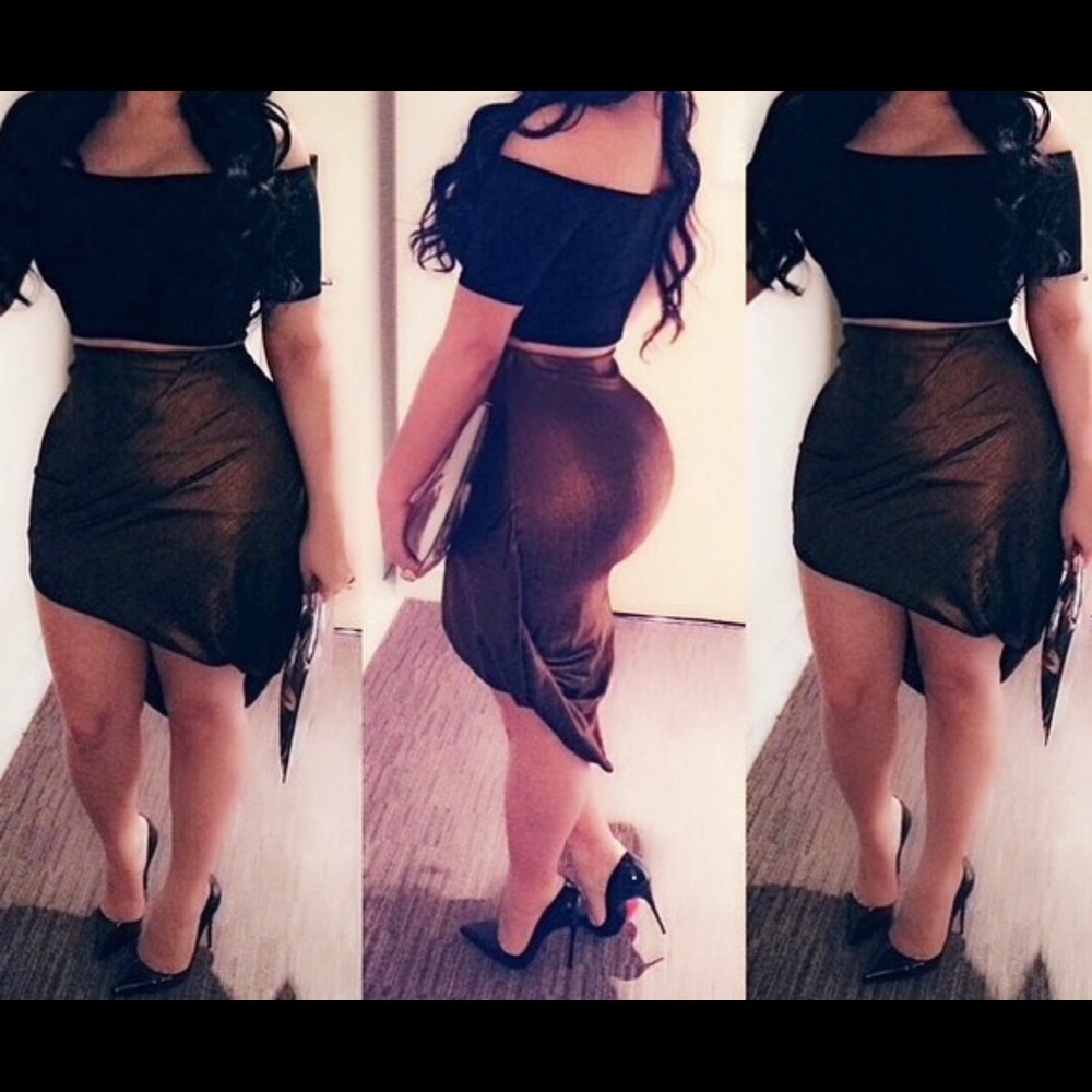 Asymmetrical bronze skirt